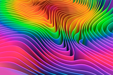 Digitally generated image multicolor rainbow ripple pattern