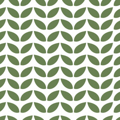 Opposite green leaves pattern isolated on green background, Modern stylish abstract texture, Vector EPS 10