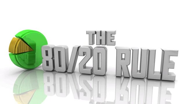 The 80-20 Rule Results Come From Few Power Distribution Pie Chart 3d Animation