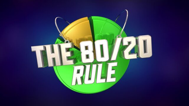 The 80-20 Rule Pareto Principle Power Law Distribution Pie Chart 3d Animation