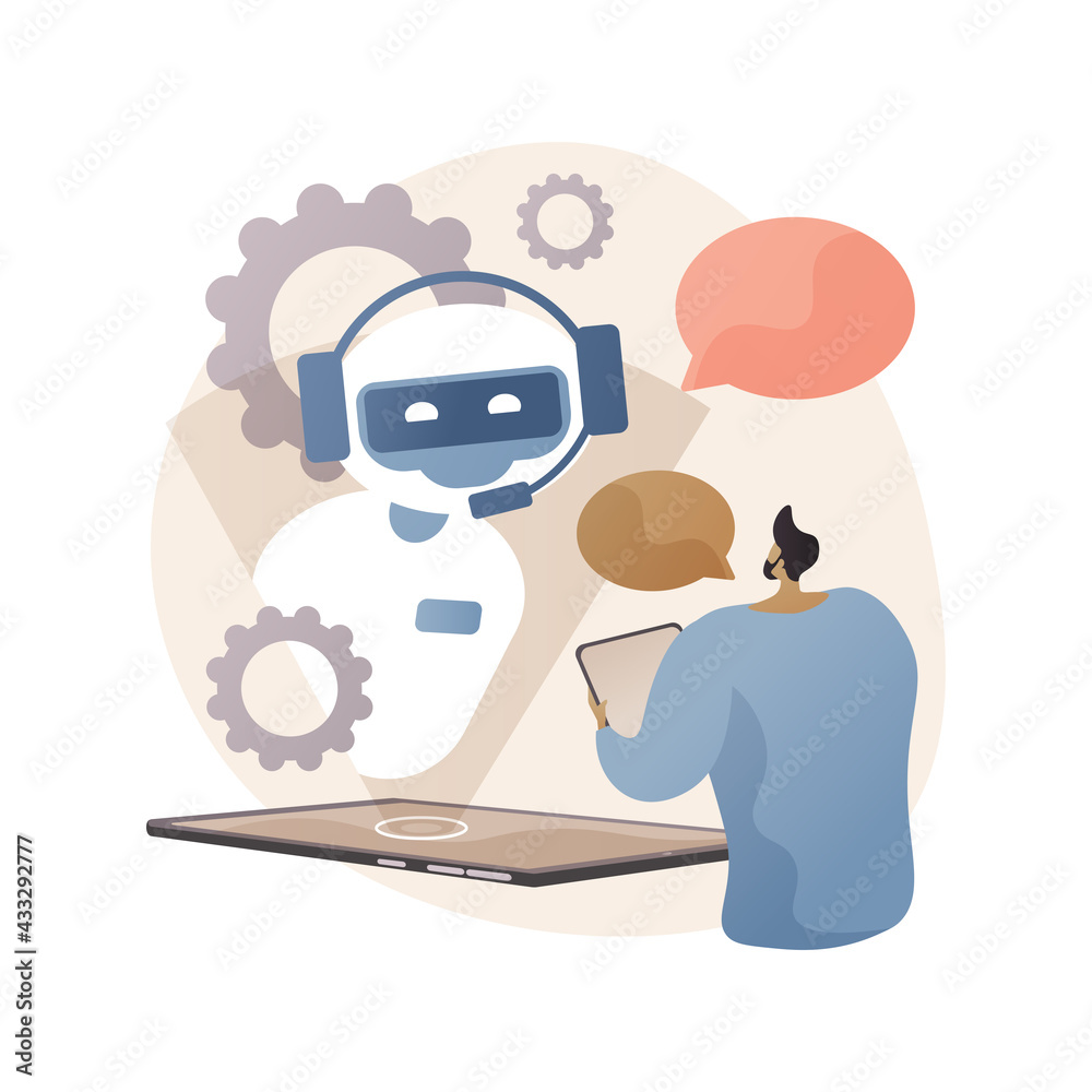 Canvas Prints chatbot customer service abstract concept vector illustration.
