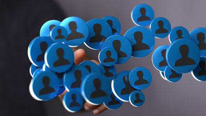 videoconference group of people talking in social network