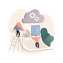 Cloud collaboration abstract concept vector illustration.