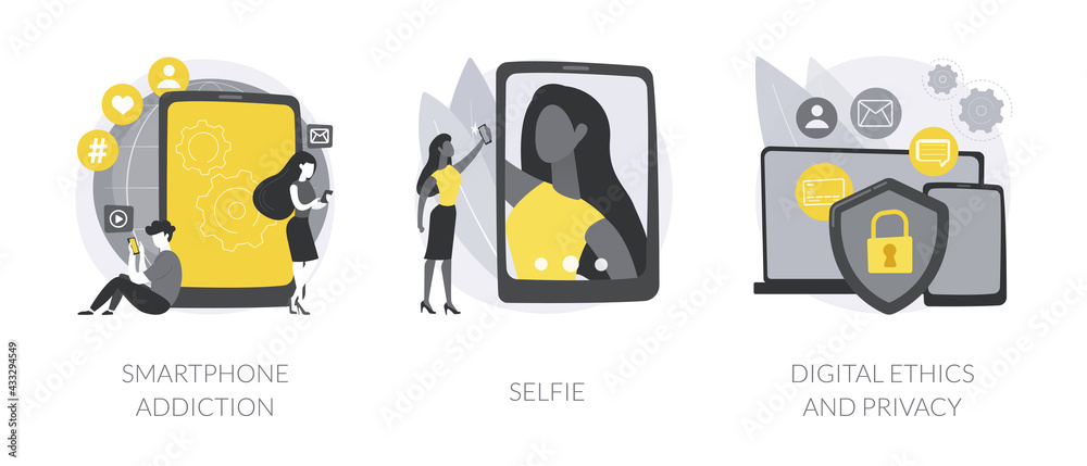 Wall mural digital behaviour abstract concept vector illustrations.