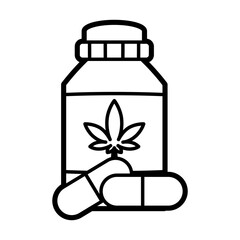 Isolated cannabis natural medicine flask icon
