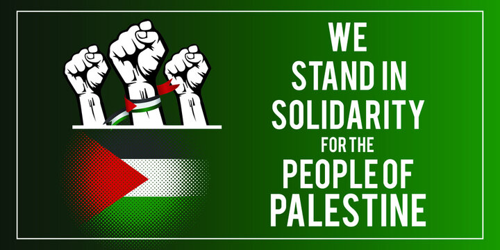 Save Palestine, We stand in solidarity for the people of Palestine vector design