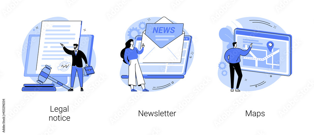 Canvas Prints company website menu abstract concept vector illustrations.
