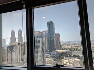 Fototapeta na wymiar View of central Dubai from 52nd floor