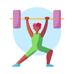 Fototapeta na wymiar Isolated athlete character icon practicing weightlifting