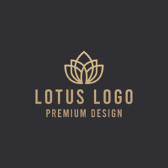 Luxury Line Art Lotus Spa Logo Vector Design. Abstract emblem, designs concept, logos, logotype element for template.
