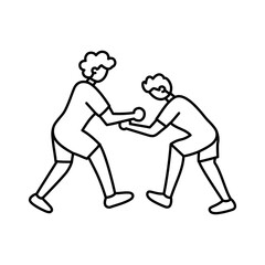 Isolated male athlete character icon boxing