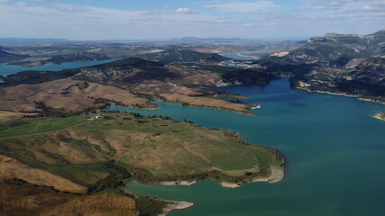 Aerial view of the Conde del Guadalhorce reservoir