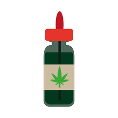 Isolated cannabis natural medicine bottle icon