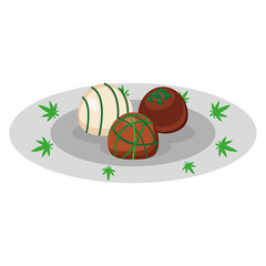 Isolated cannabis happy brownie icon