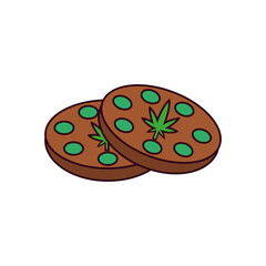 Isolated cannabis natural medicine cookie icon