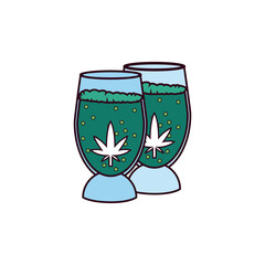 Isolated cannabis natural medicine beverage icon