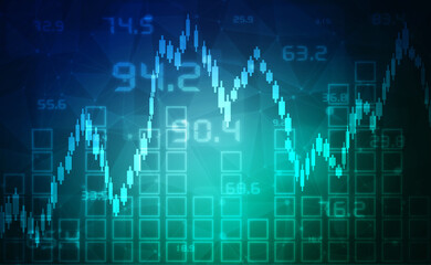 2d rendering Stock market online business concept. business Graph 
