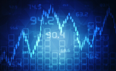 2d rendering Stock market online business concept. business Graph 
