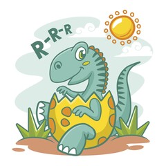 Cartoon Baby Dinosaur Illustrated_8