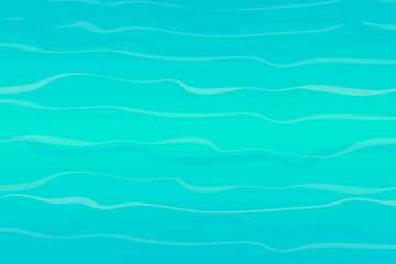 Obraz na płótnie Canvas Vector abstract horizontal background. Blue or azure water with wavy curves and subtle blur. Wallpaper decoration.