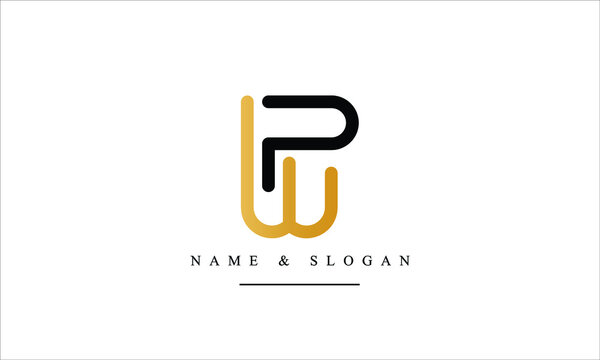 PW, WP, P, W abstract letters logo monogram