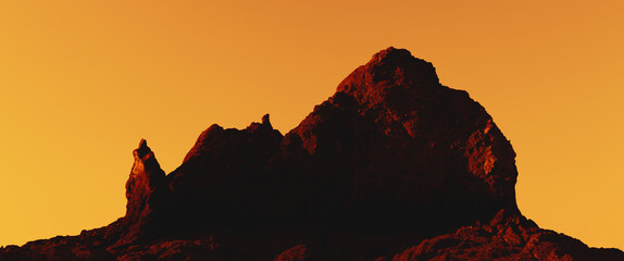 Rock formation and sky with an otherworldly look.