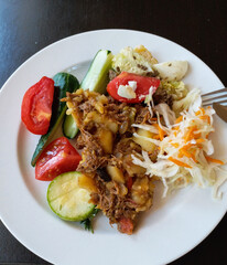 Delicious breakfast. Set lunch. A full dinner. Beautiful and delicious dishes. Proper nutrition.