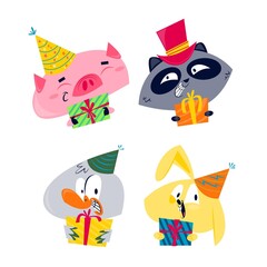 Cartoon Birthday Sticker Collection