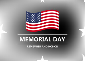 Memorial Day.  National holiday of the United States of America Vector graphic. Illustration.