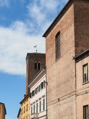 Ferrara, Italy. Torre dei Leuti defensive tower built in the ninth century and became the bell tower of the San Paolo church in the fourteenth century.