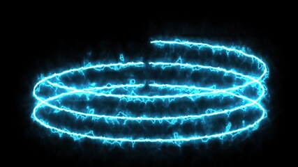 three rings in plazma glowing 3D illustration