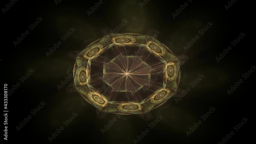 Poster a hypnotizing looping background with a contrasting purple and cyan gradient and a spiraling object 