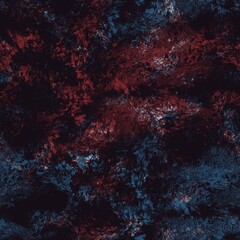 Fototapeta na wymiar Seamless abstract pattern in flat red blue black white. High quality illustration. Abstract modern blobs of red and blue overlaid to form a modern attractive abstract seamless surface design.