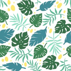 Seamless pattern with leaves