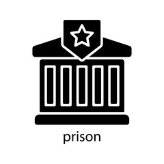 Prison icon. Editable stroke. Design template vector