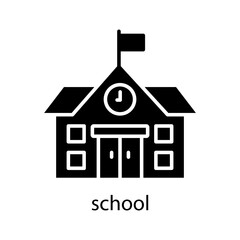 School icon. Editable stroke. Design template vector