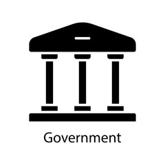 Government building icon. Editable stroke. Design template vector