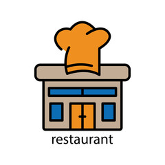 Restaurant lineal color icon. Editable stroke. Design template vector