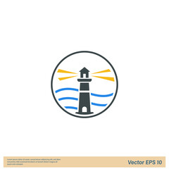 lighthouse icon vector illustration logo template