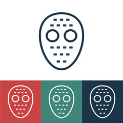 Linear vector icon with hockey mask
