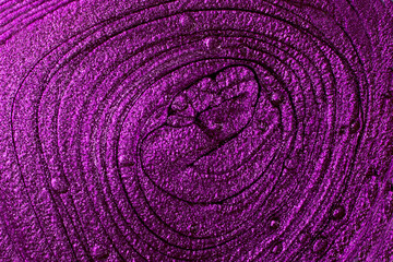 Purple background,texture of nail polish,make up concept.Beautiful stains of liquid texture.Fluid art,pour painting technique.Horizontal banner,can be used as digital decor.