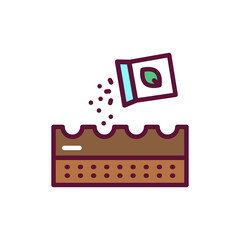 Sowing line icon. Isolated vector element.