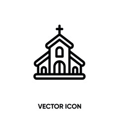 Church  vector icon. Modern, simple flat vector illustration for website or mobile app. Church symbol, logo illustration. Pixel perfect vector graphics	
