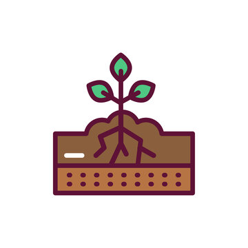 growing plant brown soil icon clip art preview