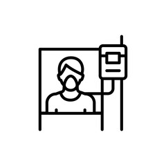Hospital ward line icon. Isolated vector element.