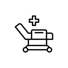 Hospital ward color line icon. Isolated vector element.
