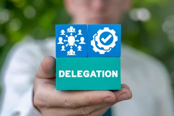 Foto op Canvas Concept of delegation. Business work organization and management. Responsibility, Delegating. © wladimir1804