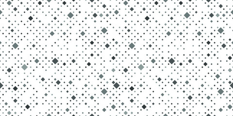 Abstract seamless pattern with small squares and pixels. Black dots on white background.