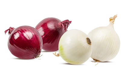 Onions isolated on white background  with clipping path