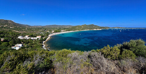 Fototapeta na wymiar Spiaggia di Mari Pintau beach in Sardinia, Italy